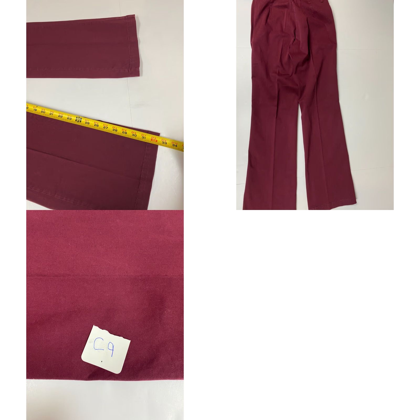 Vintage Riders Pants Womens 26 Red Straight Stretch Chino Cotton Polyester Canvas 32in Inseam Size 26" / US 2 / IT 38 - 8 Thumbnail
