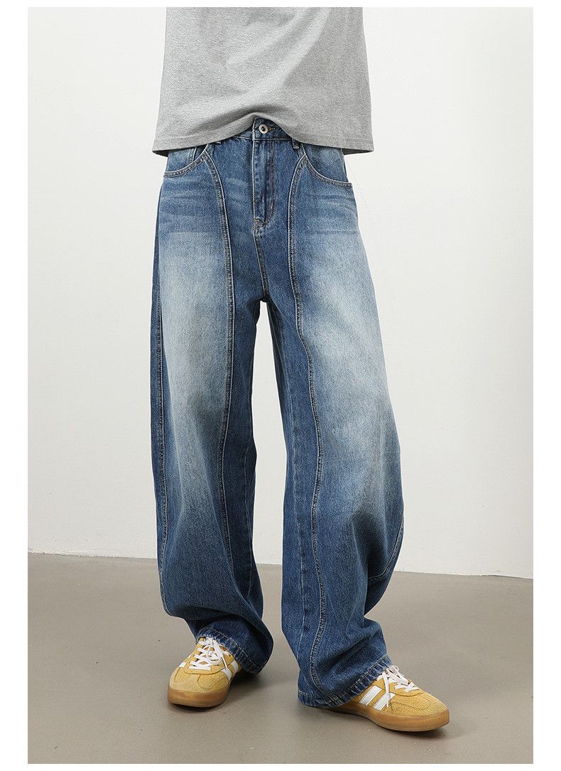 Vintage Men's American retro washed patchwork scimitar jeans Size US 32 / EU 48 - 4 Thumbnail