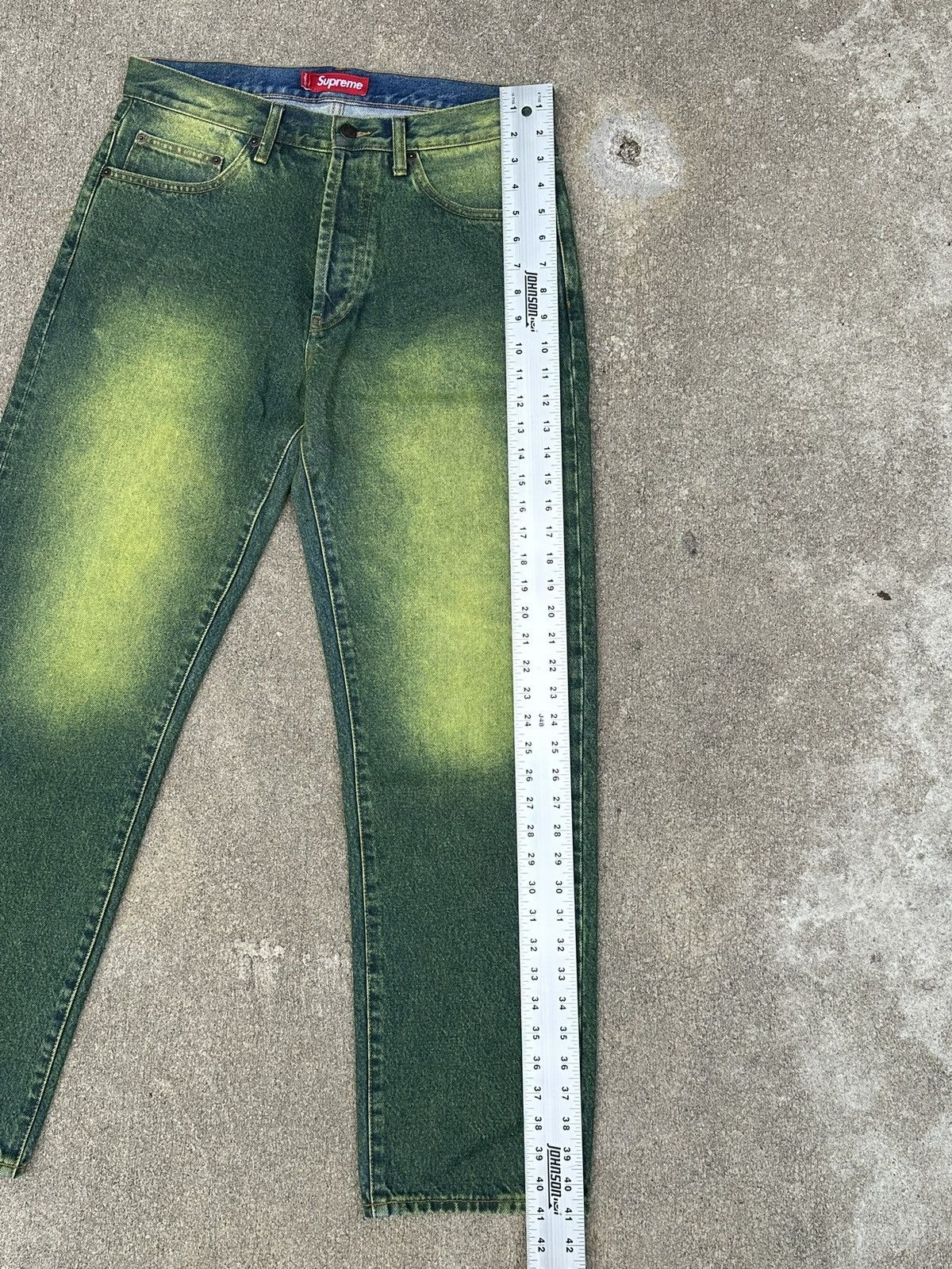 Supreme Supreme Regular Jean 'Overspray Green' Size US 30 / EU 46 - 5 Thumbnail