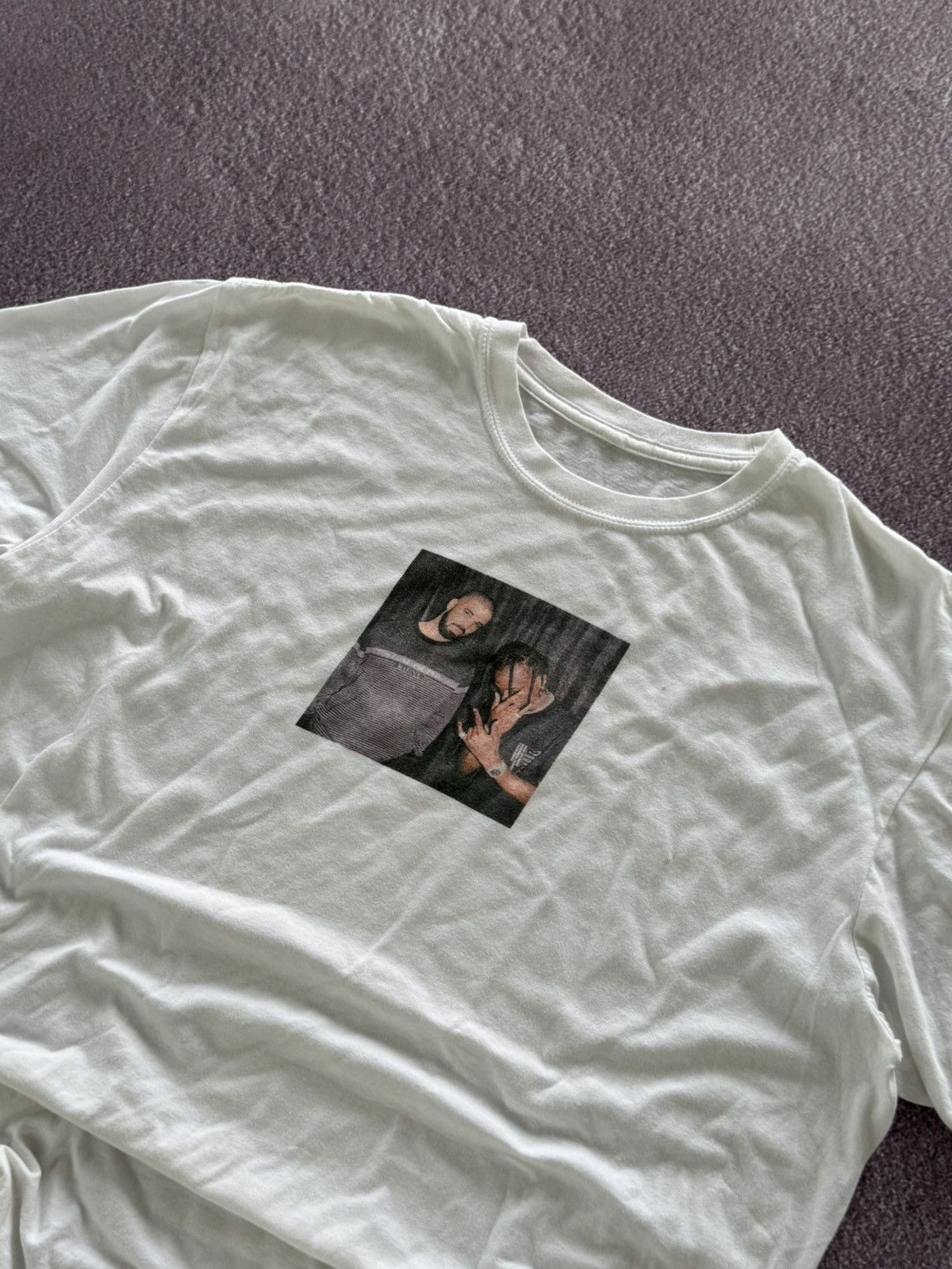 Rap Tees Drake x Travis Scott Graphic Print Y2K Retro T-Shirt Size US L / EU 52-54 / 3 - 6 Thumbnail