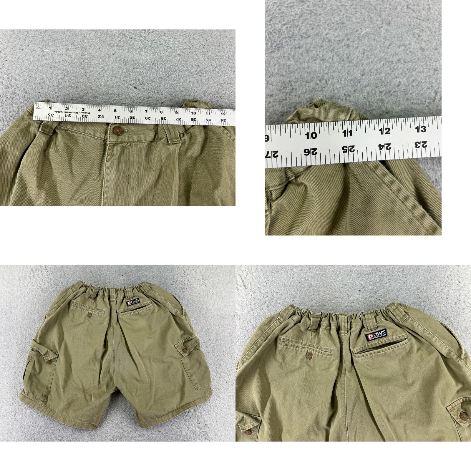 Chaps Chaps Ralph Lauren Shorts Men 40 Beige Khaki Canvas Cargo Cotton Elastic 40x9 - Vintage: No - Regular Fit - Cargo Shorts - Beige - Cotton - Men - 40 Size US 40 / EU 56 - 9 Thumbnail