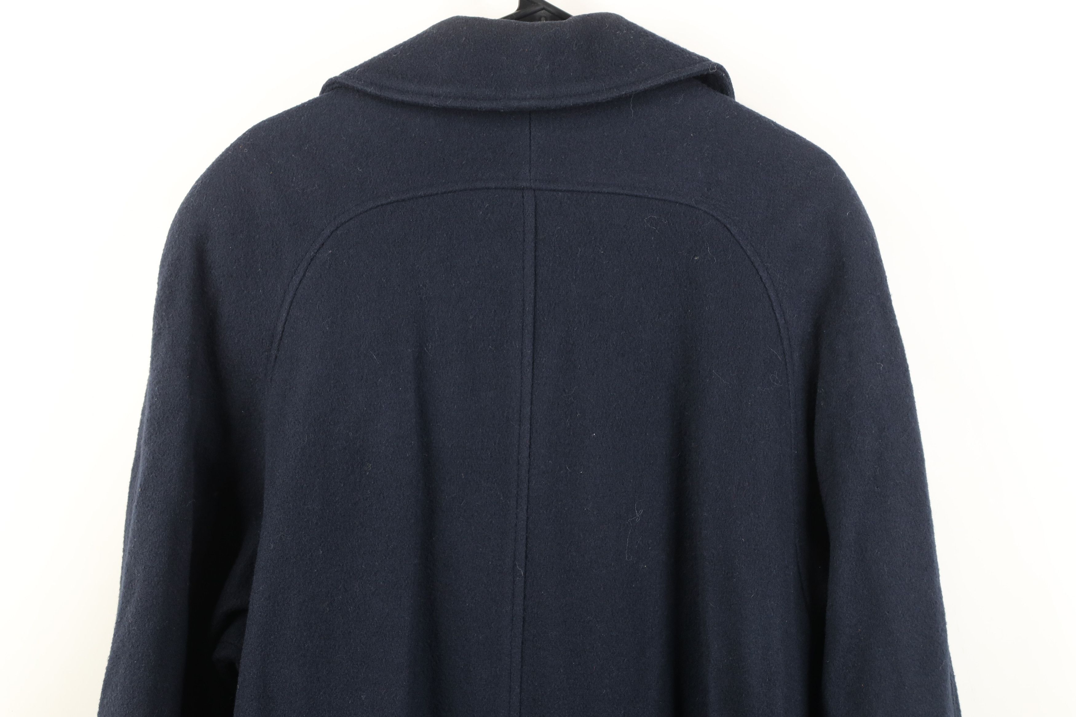 Vintage Vintage 90s Streetwear Wool Full Length Coat Jacket Blue Size XXL / US 16-18 / IT 52-54 - 14 Thumbnail