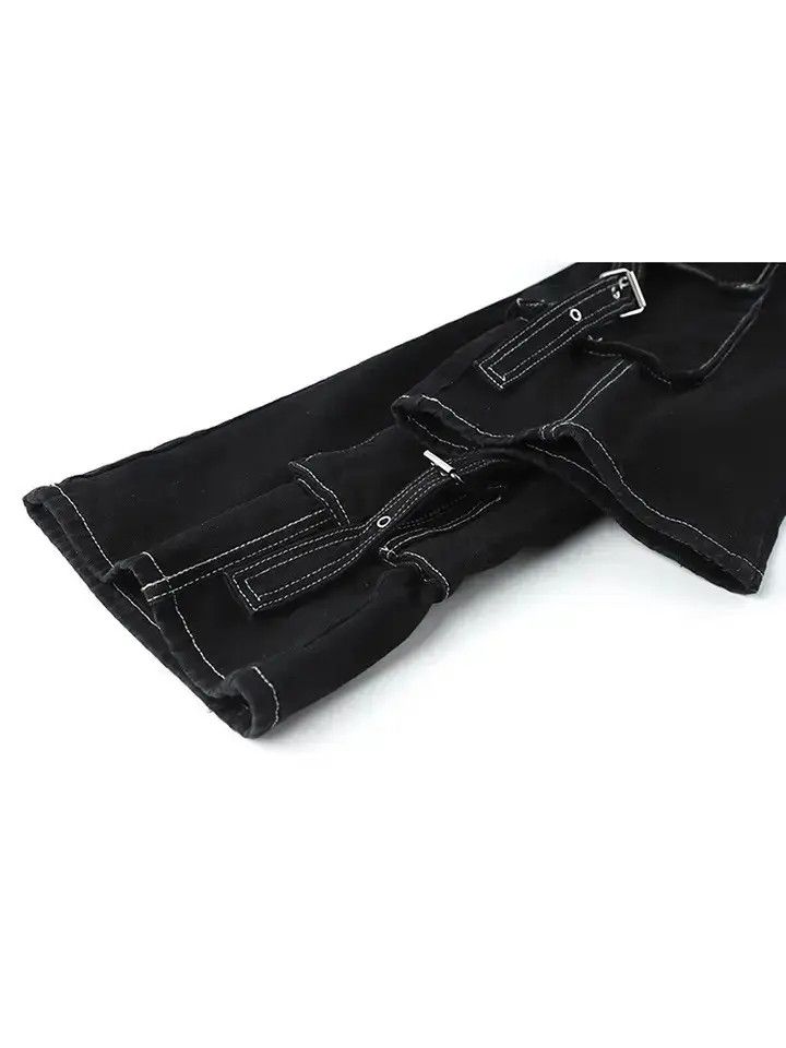 Japanese Brand Black Cargo Carpenter Denim Jeans Size US 32 / EU 48 - 6 Thumbnail