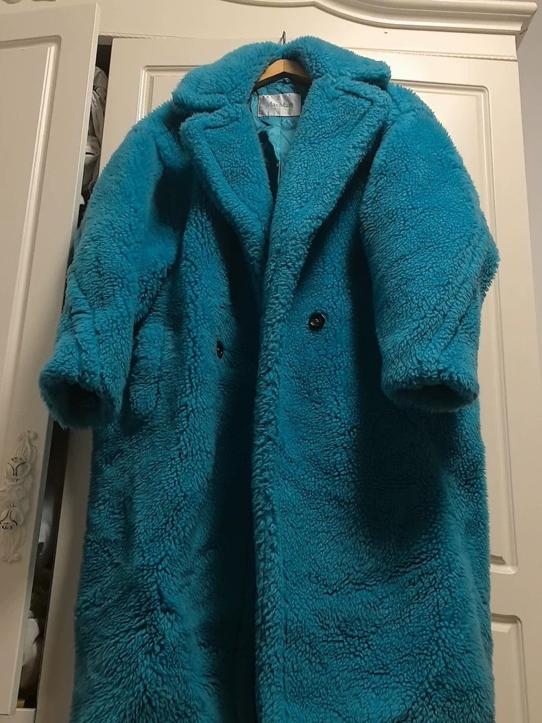 Max Mara Max Mara Tiffany Blue Teddy Coat Size S / US 4 / IT 40 - 1 Thumbnail