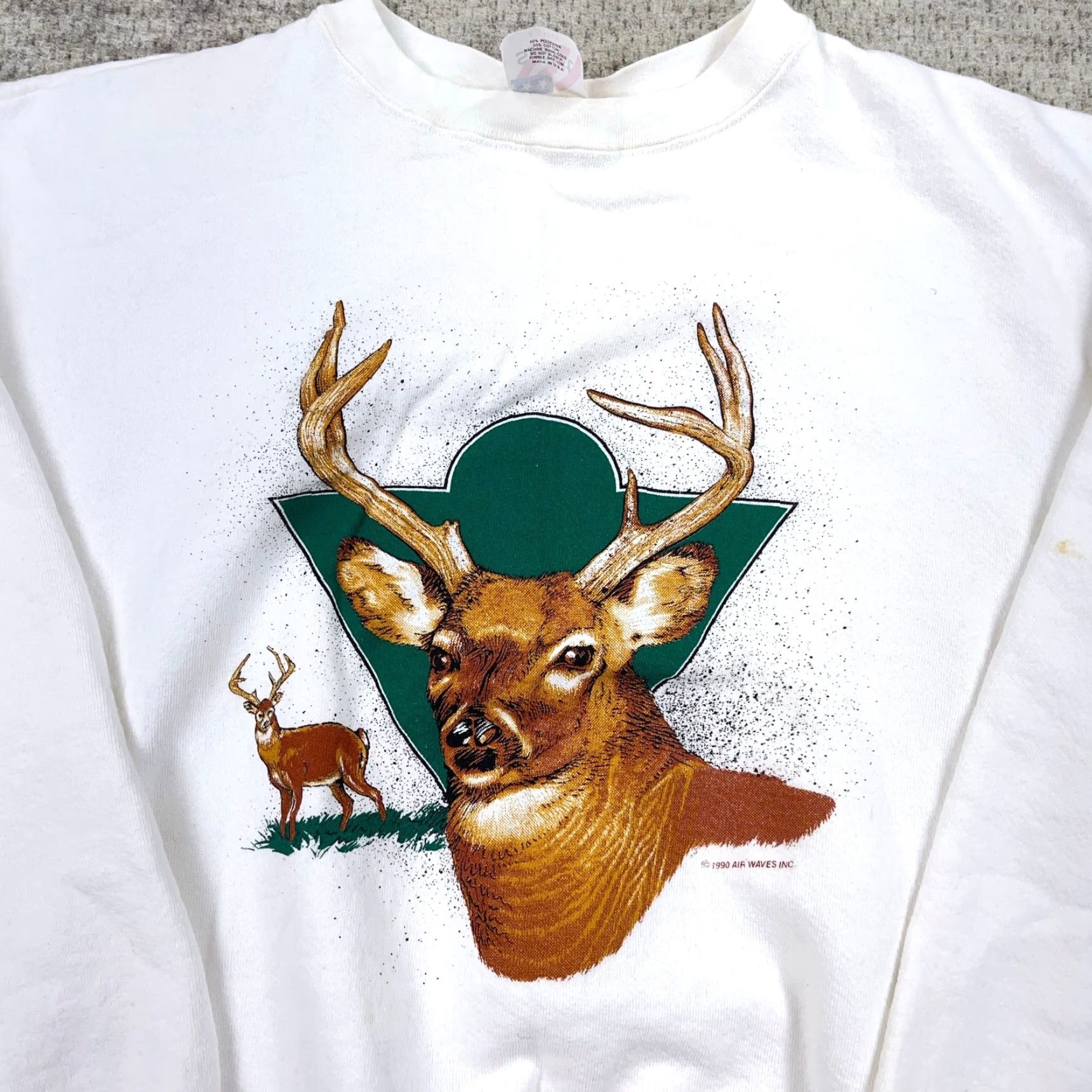 ESPIRIT VINTAGE Spirit Sweatshirt Shirt Men XL White Graphic Print 80s 90s Deer Hunting USA Size US XL / EU 56 / 4 - 2 Thumbnail