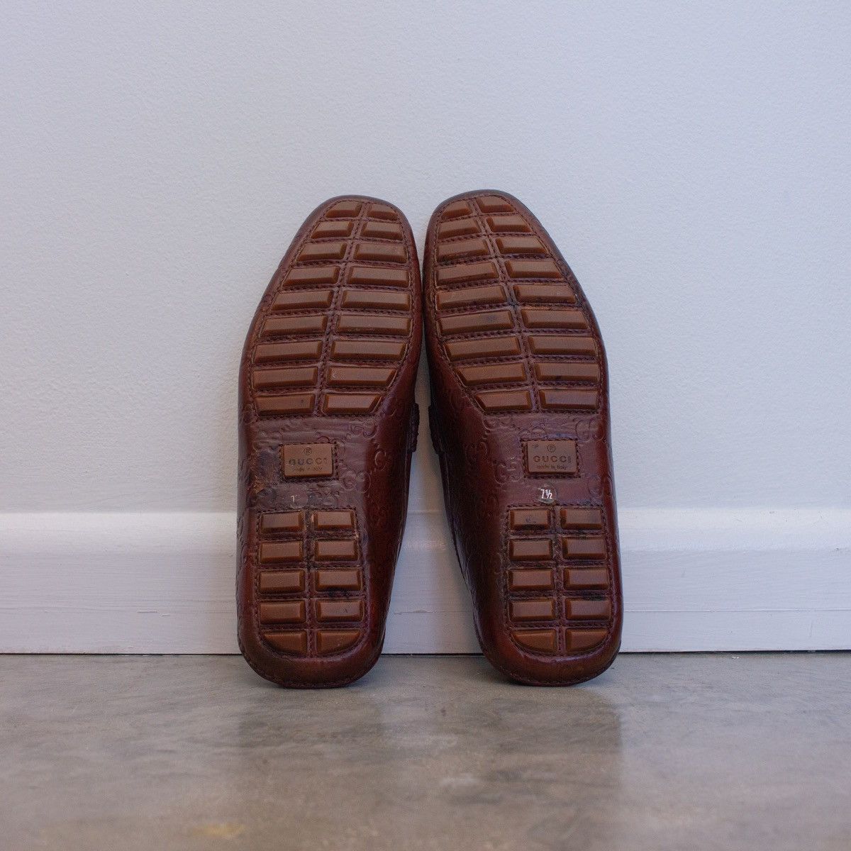 Gucci GUCCI Guccissima Brown Leather Drivers Bamboo Loafers Size US 8.5 / EU 41-42 - 11 Thumbnail
