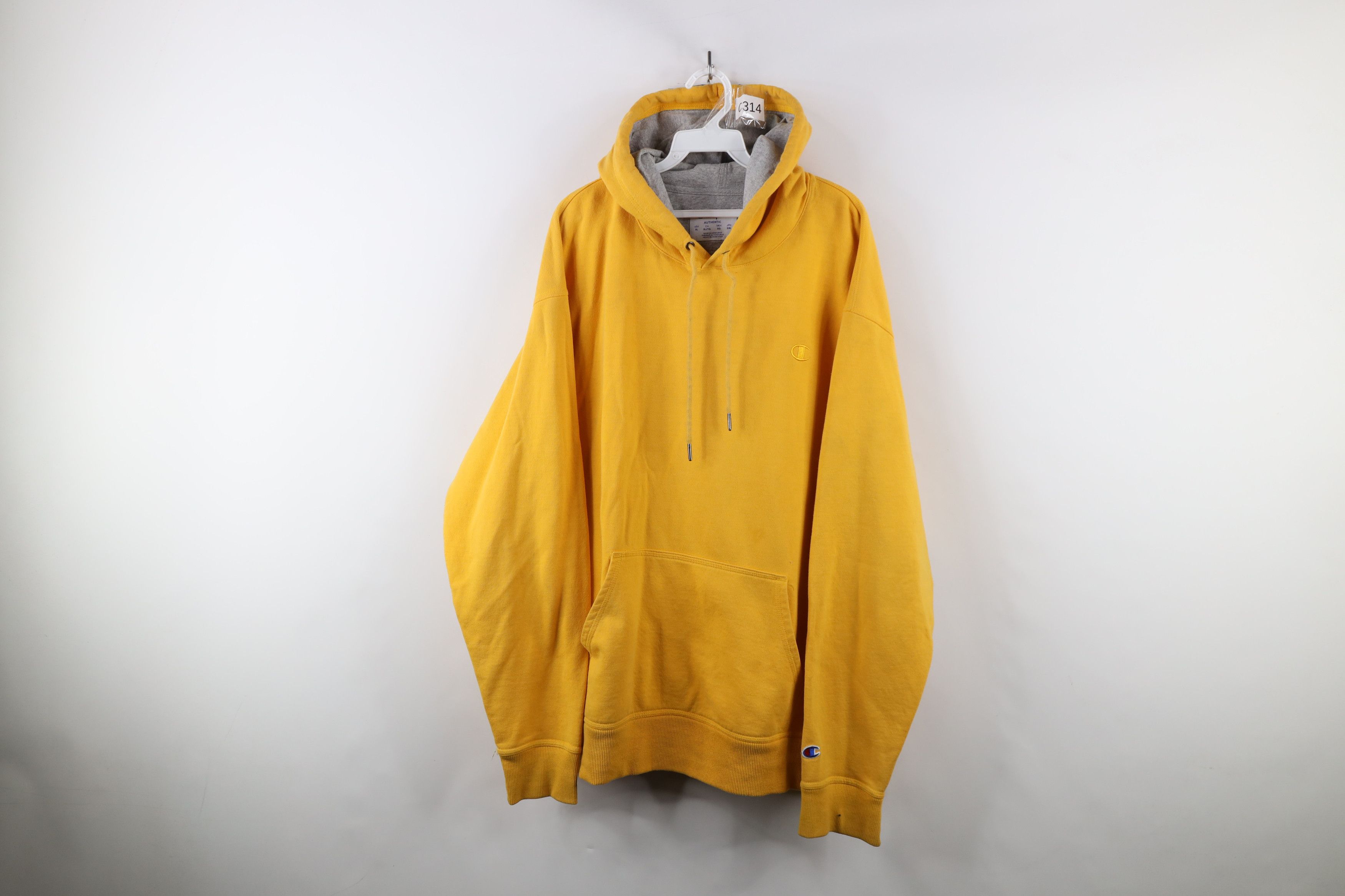Champion × Vintage Vintage Champion Monochrome Logo Hoodie Sweatshirt Yellow Size US XL / EU 56 / 4 - 1 Thumbnail