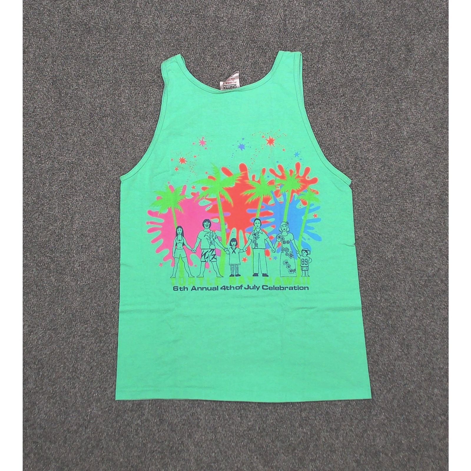 Vintage 1989 Oneita Turtle Bay Neon Tank Single Stitch M Size US M / EU 48-50 / 2 - 4 Thumbnail