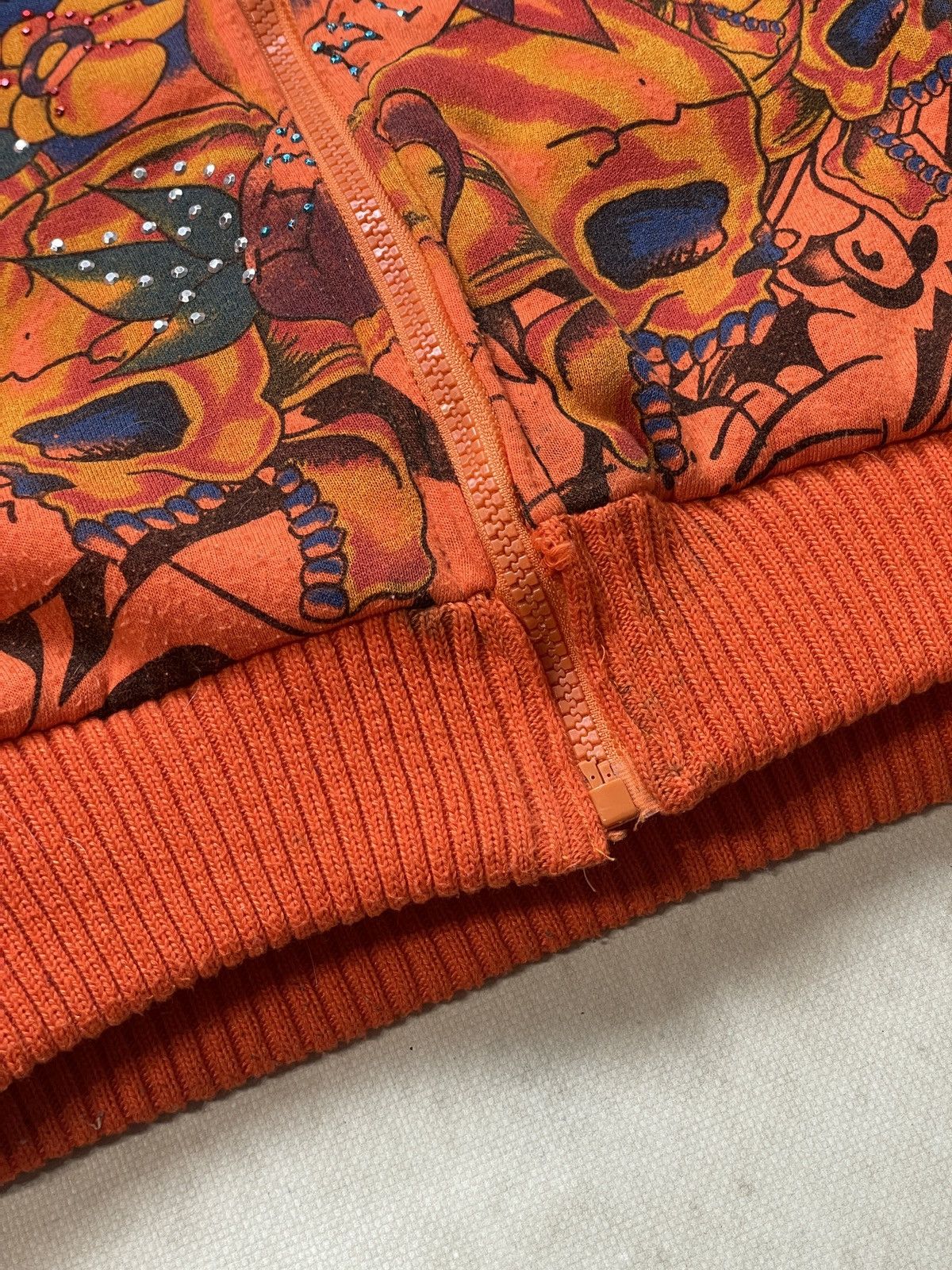 Christian Audigier 🔥Y2K VINTAGE REALLY POINT WOLF JAW JACKET MOHAIR ZIP HOODIE🔥 Size US L / EU 52-54 / 3 - 9 Thumbnail