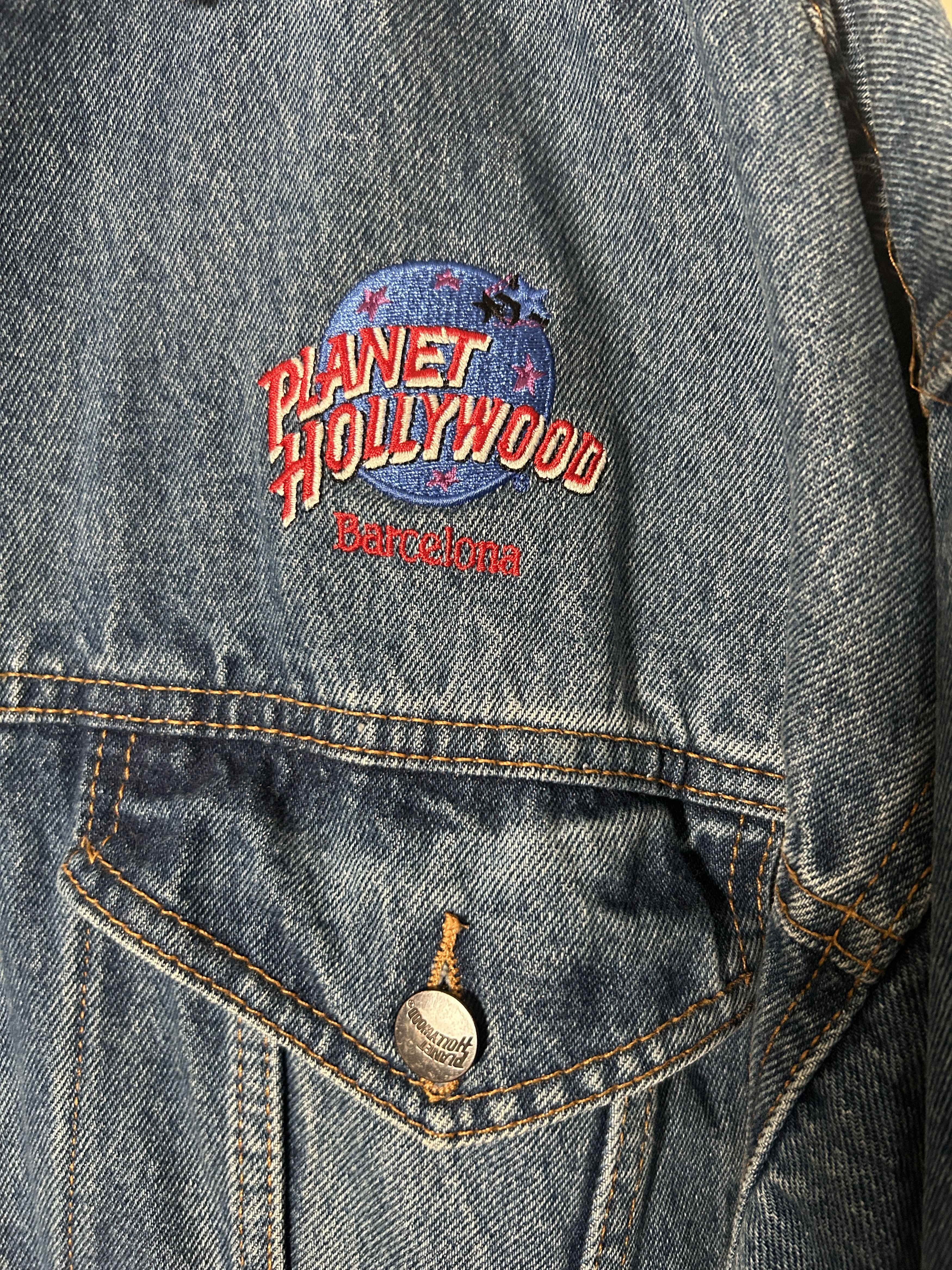 Planet Hollywood Vintage 90S Planet Hollywood Barcelona Denim Jean Jacket L Size US L / EU 52-54 / 3 - 5 Thumbnail