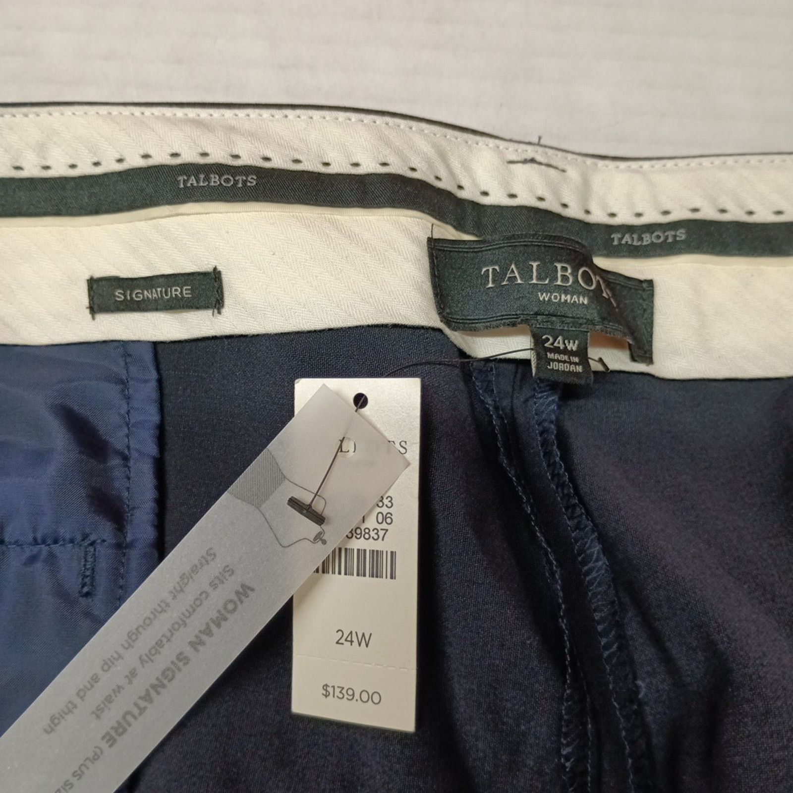 Other Talbots Women's High Waist Pants 24W Navy Blue Wool Blend Size 32" / US 10 / IT 46 - 6 Thumbnail