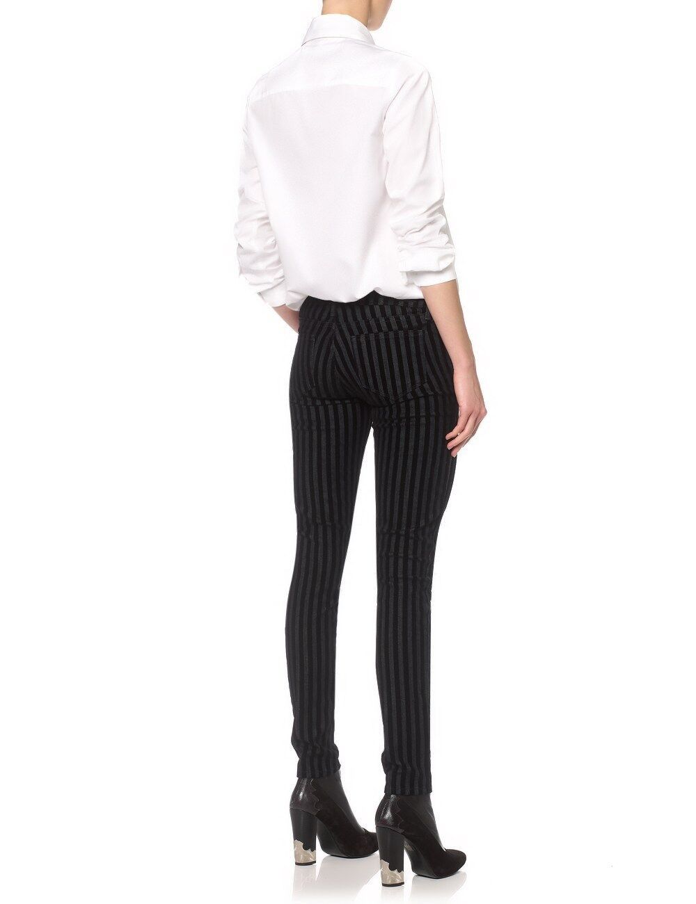Paige Paige Velvet Stripe Verdugo Skinny Jeans Black ( 25 ) Size 25" / US 0 / IT 36 - 7 Thumbnail