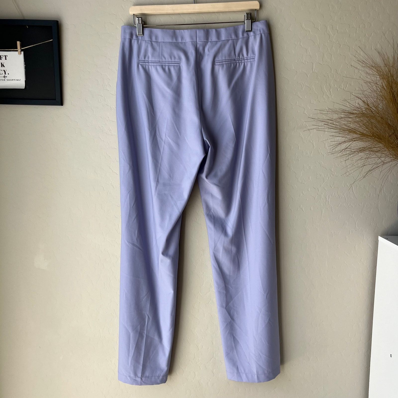 Another Tomorrow Another Tomorrow Lilac Merino Wool Straight Leg Trousers 10 Size 32" / US 10 / IT 46 - 10 Thumbnail