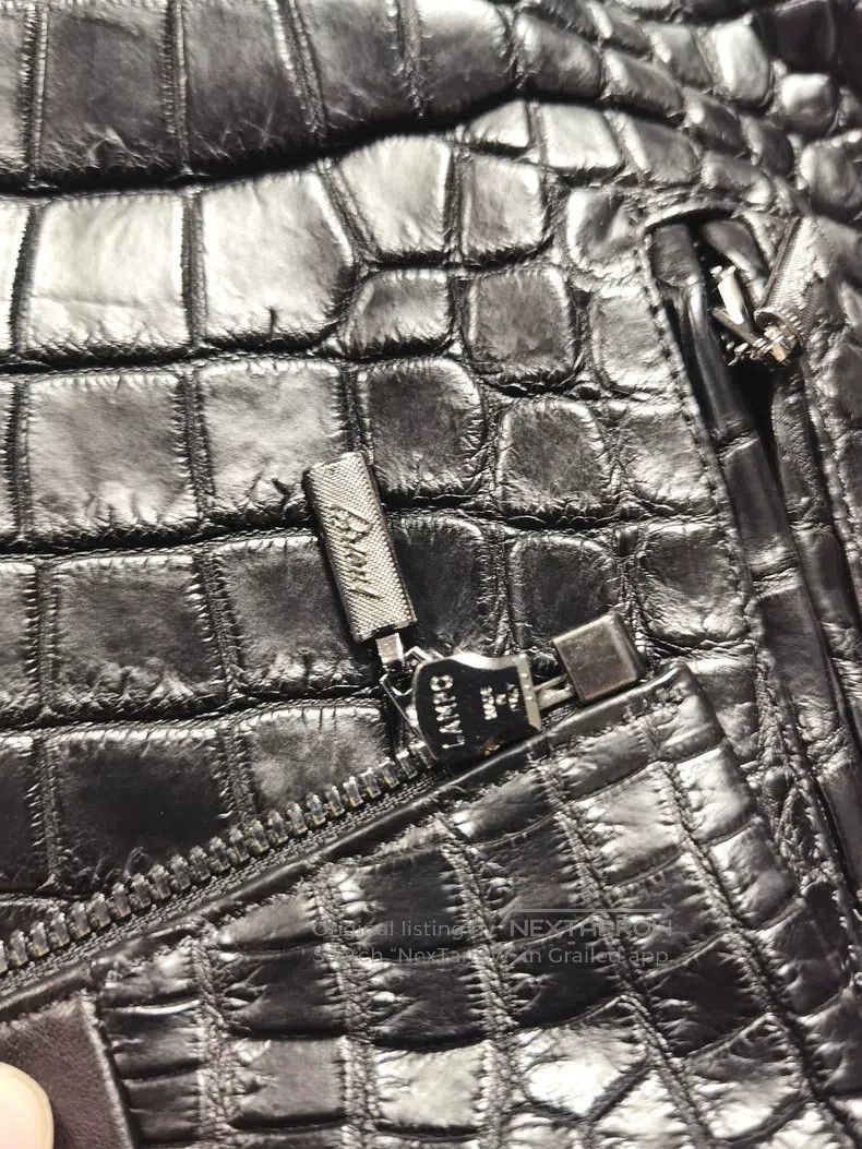 Brioni Brioni Crocodile leather patchwork pilot leather jacket Size US L / EU 52-54 / 3 - 3 Thumbnail