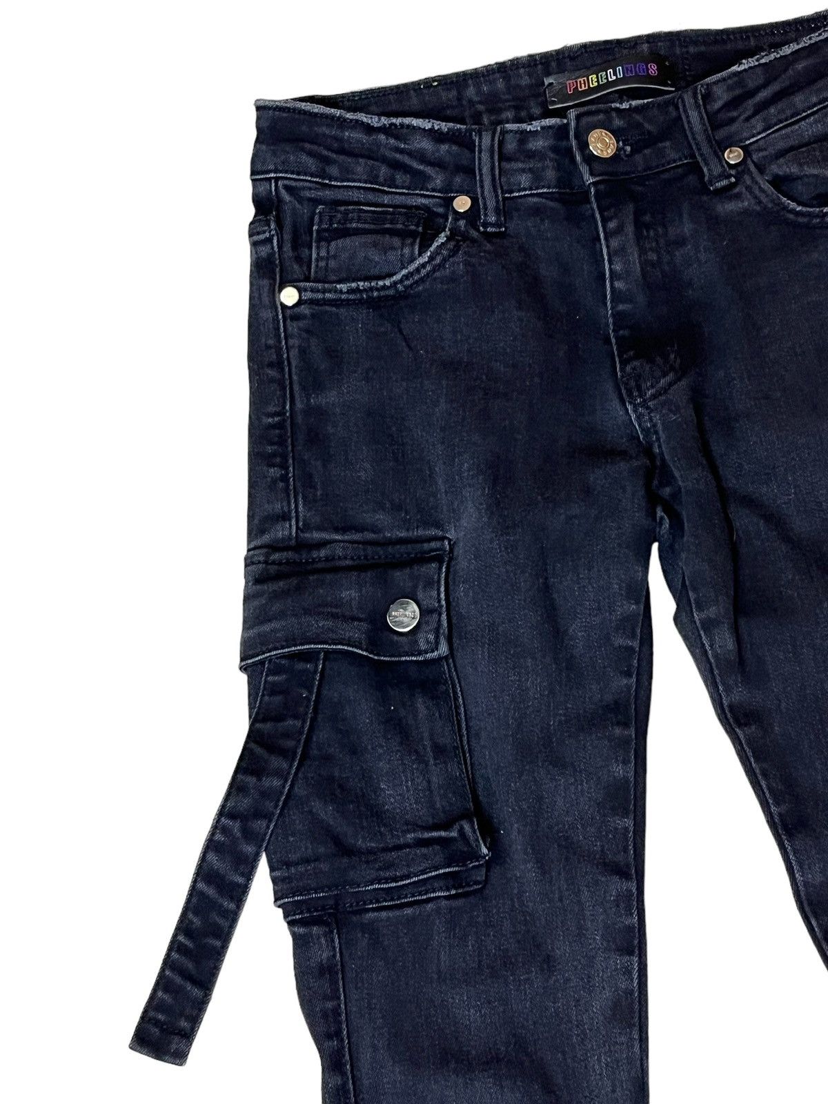 Le Grande Bleu (L.G.B.) SICK🔥PHEELINGS STACKED BONDAGE STRETCH COTTON FLARE JEANS Size US 30 / EU 46 - 6 Thumbnail