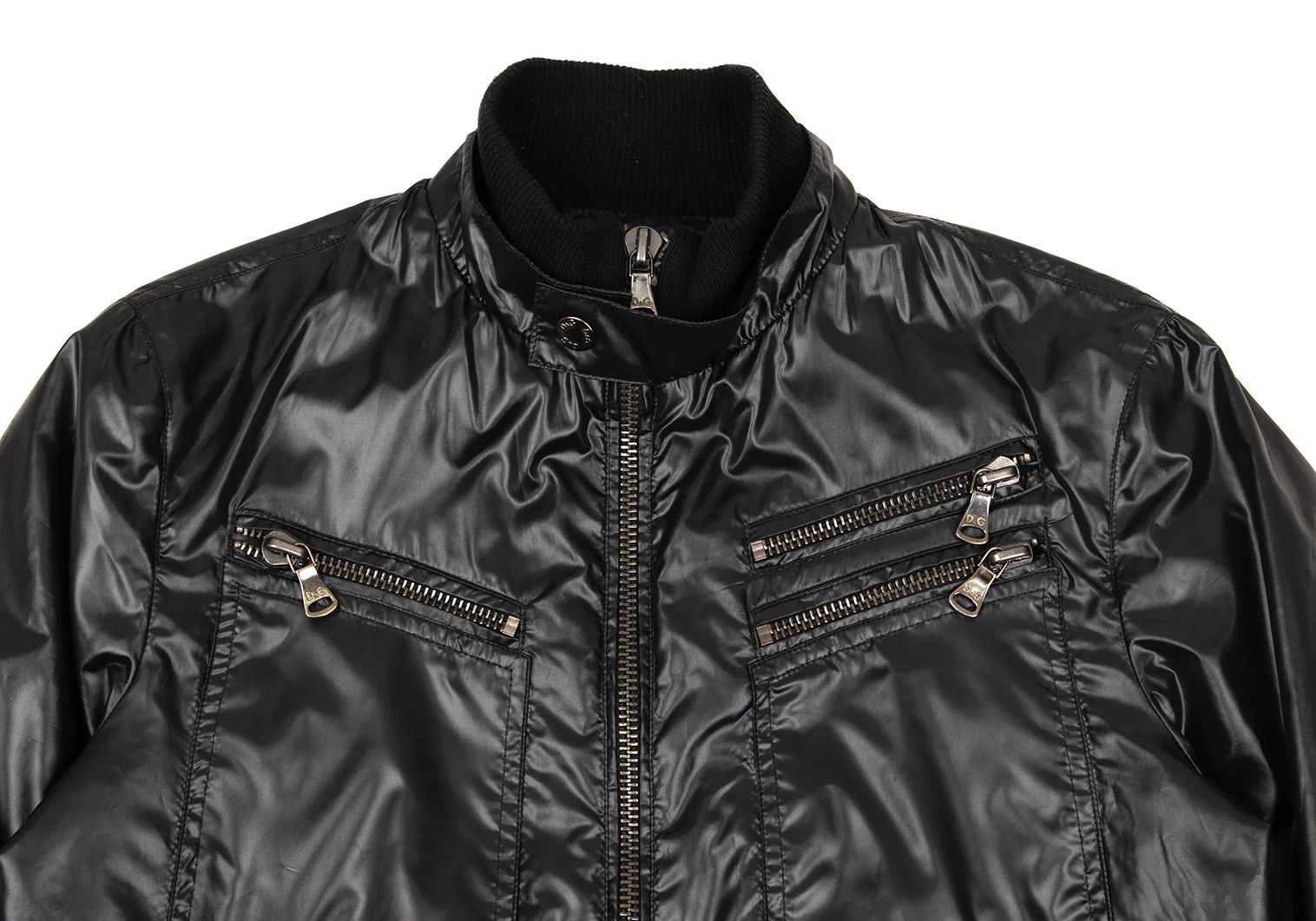 Polyester Zip Pocket Blouson in Black, Size 46