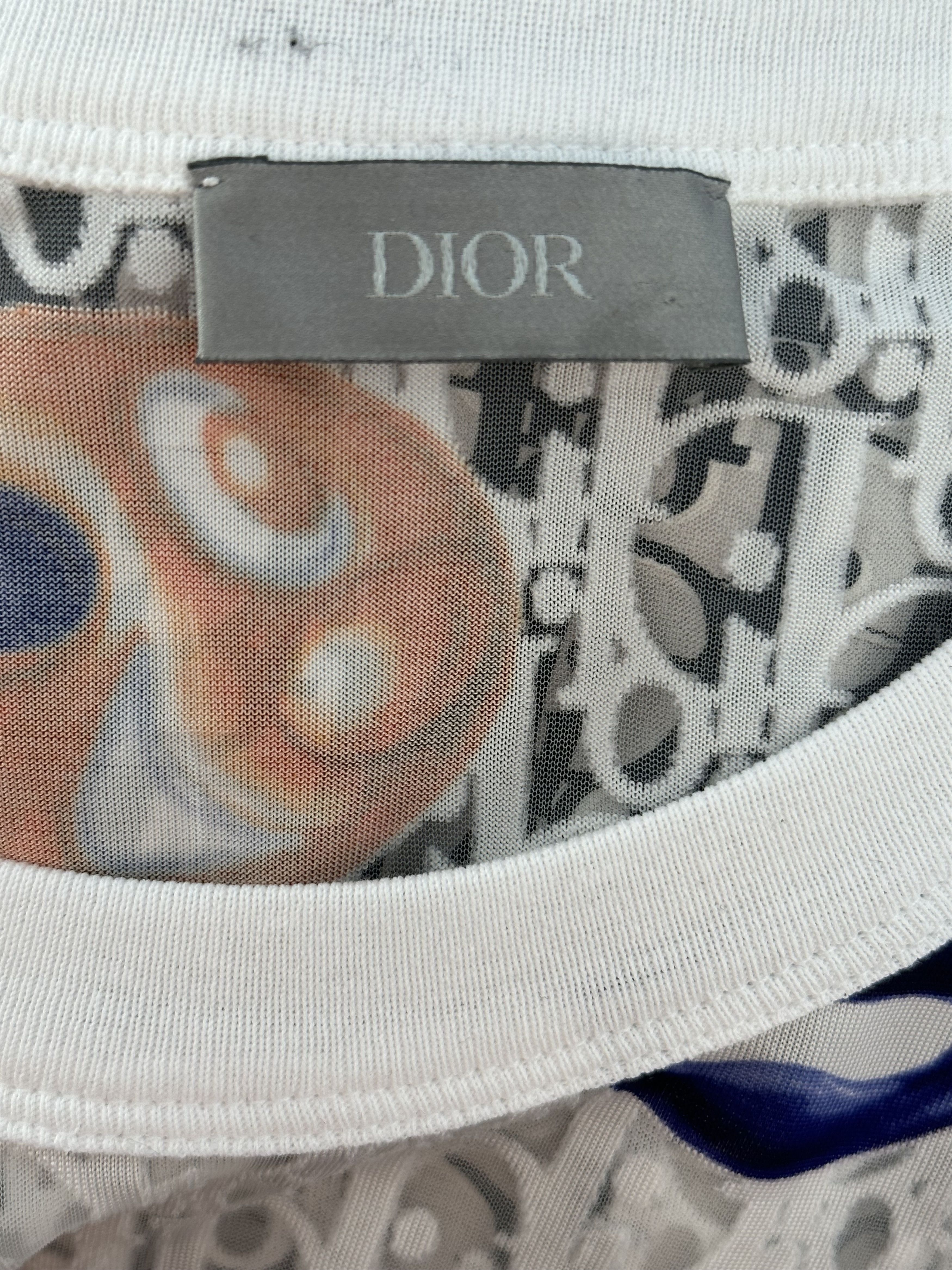 Dior Dior Kenny Scharf White Oblique Faces Transparent T-Shirt Size US XL / EU 56 / 4 - 3 Thumbnail