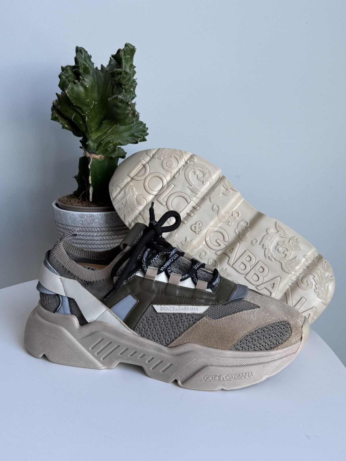 Dolce & Gabbana Dolce & Gabbana Daymaster Beige sneakers Suede Size US 10.5 / EU 43-44 - 3 Thumbnail