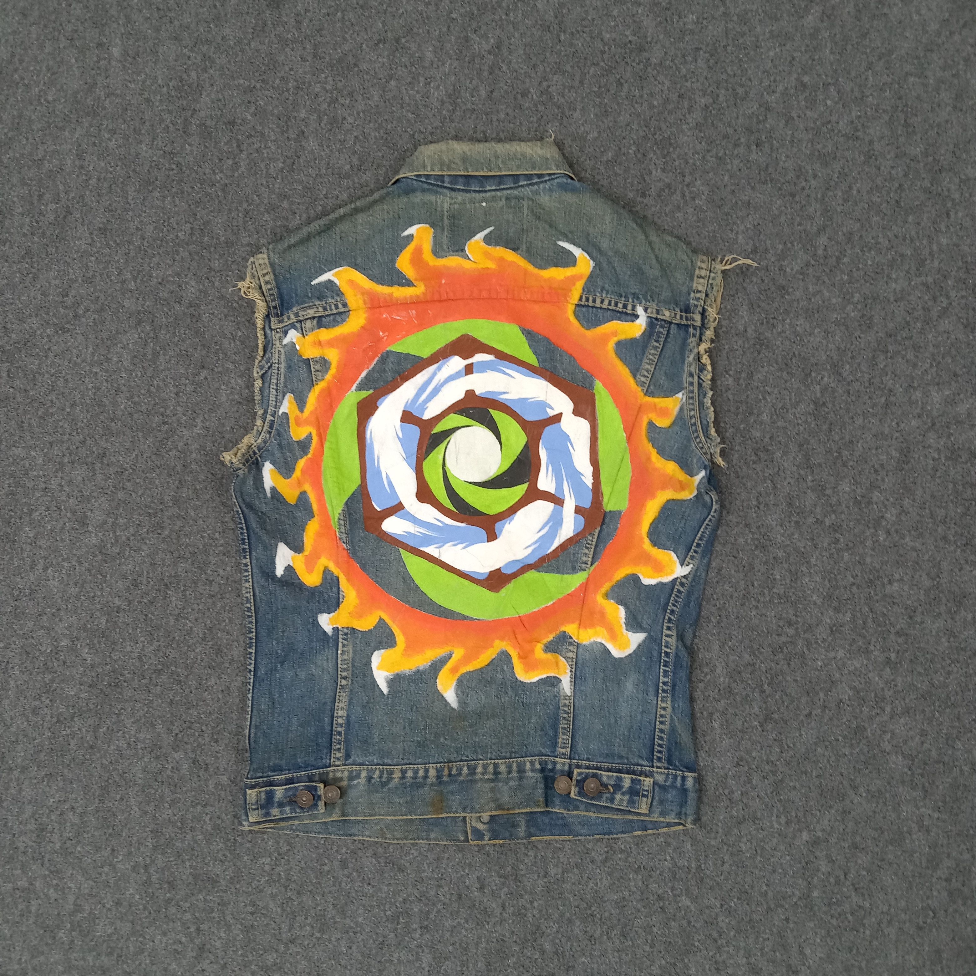 Levi's 501 Big E Distressed Sleeveless Denim Jacket C214N12