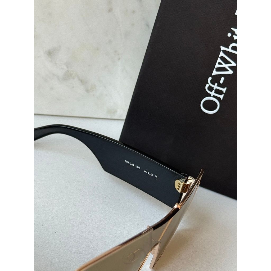 Off-White NEW Off White Aspen Metal Unisex Sunglasses in Gold Mirror Size ONE SIZE - 5 Thumbnail