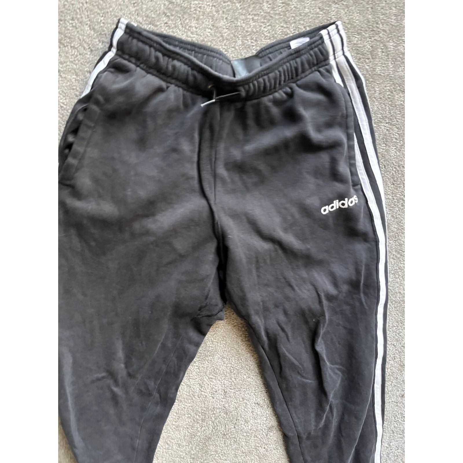 Adidas Adidas Sweatpants Black Solid Logo Mens Small 28in Inseam ClimaCool Fleece Activewear Pants Mens Size US 29 - 2 Thumbnail