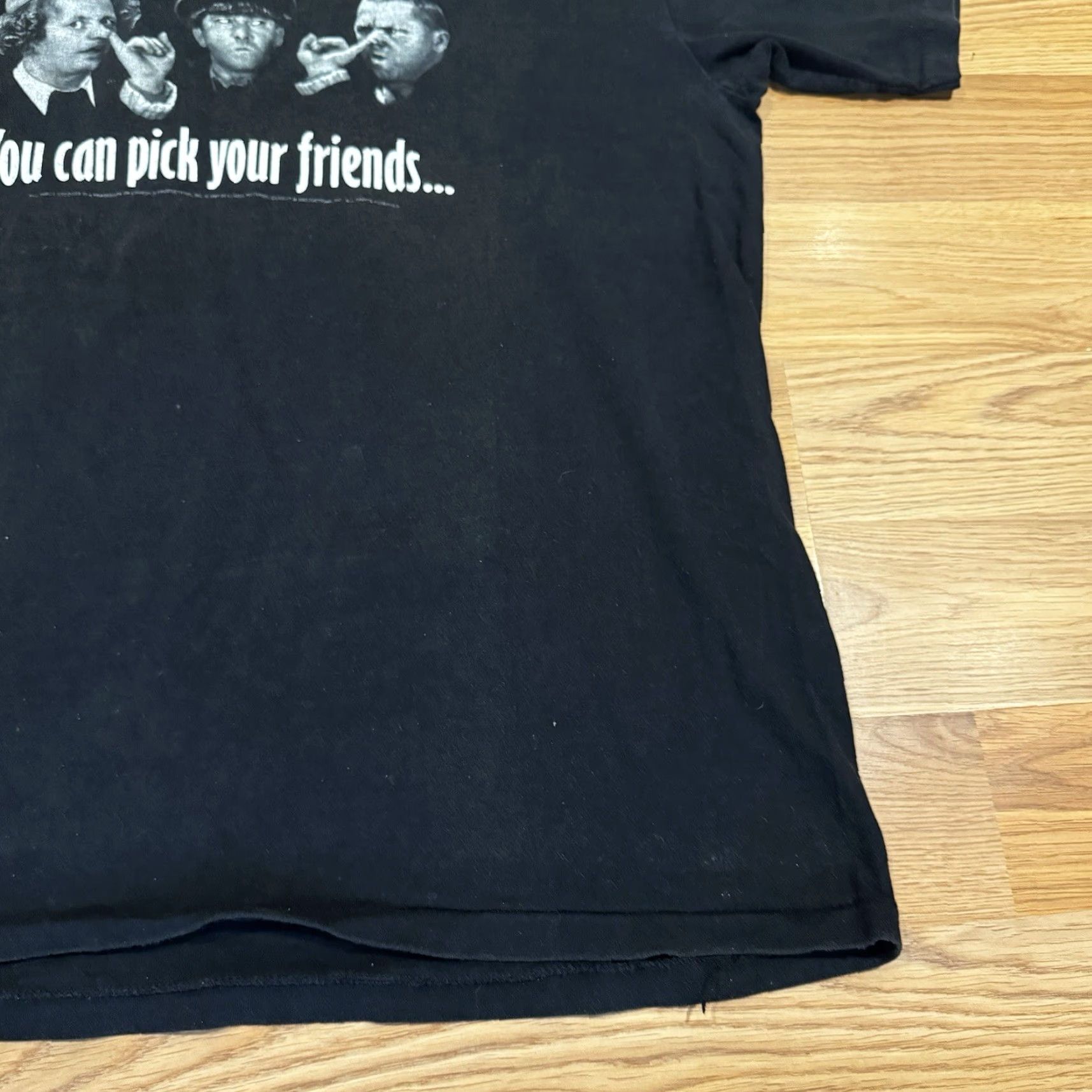 Vintage VINTAGE AllSport Shirt XL Black 90s Three Stooges Pick Your Friends Short Sleeve Crew Neck Movie Funny 90s Mens T-Shirt Size US XL / EU 56 / 4 - 4 Thumbnail