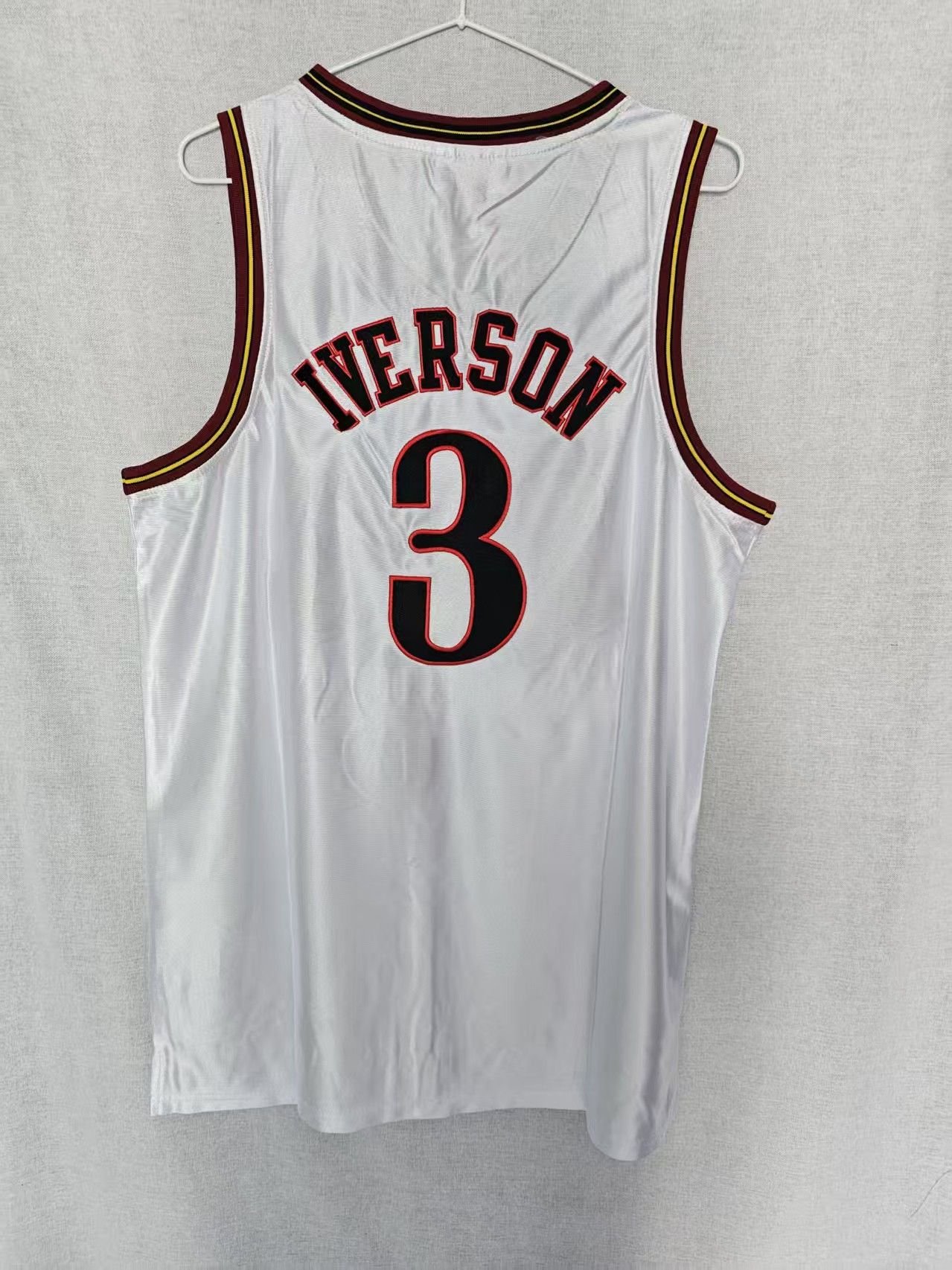 76ers #3 Allen Iverson Jersey Double Stitched White L