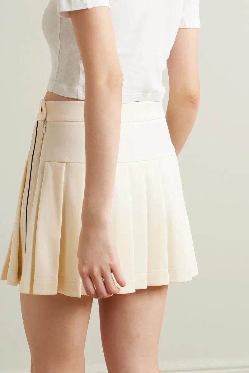 Palm Angels o1y1125 Mini Skirt in Ivory Size 34" / US 12 / IT 48 - 2 Thumbnail