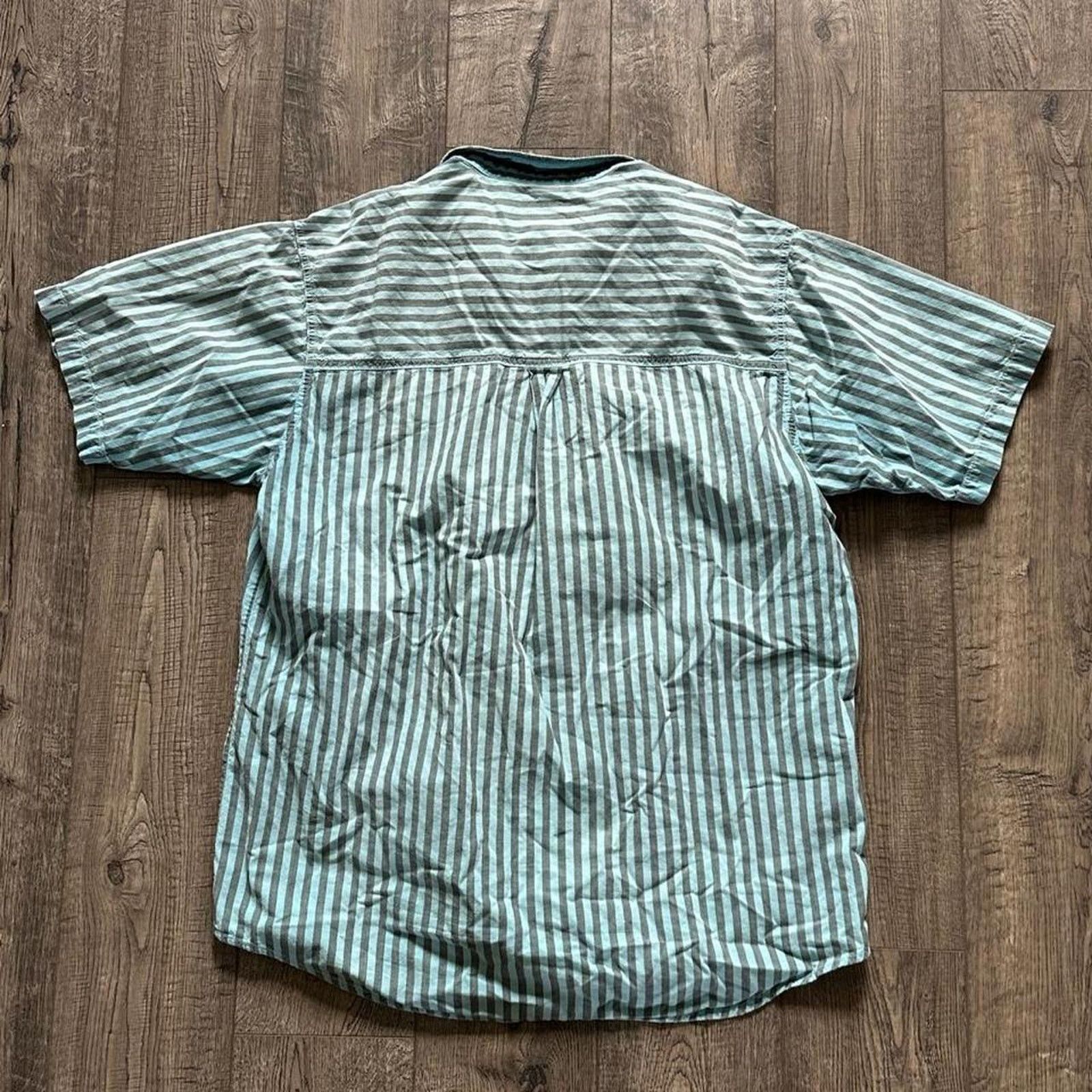 Vintage Vintage 80s Striped Button Up Carnival Diner Work Shirt Size US L / EU 52-54 / 3 - 2 Thumbnail