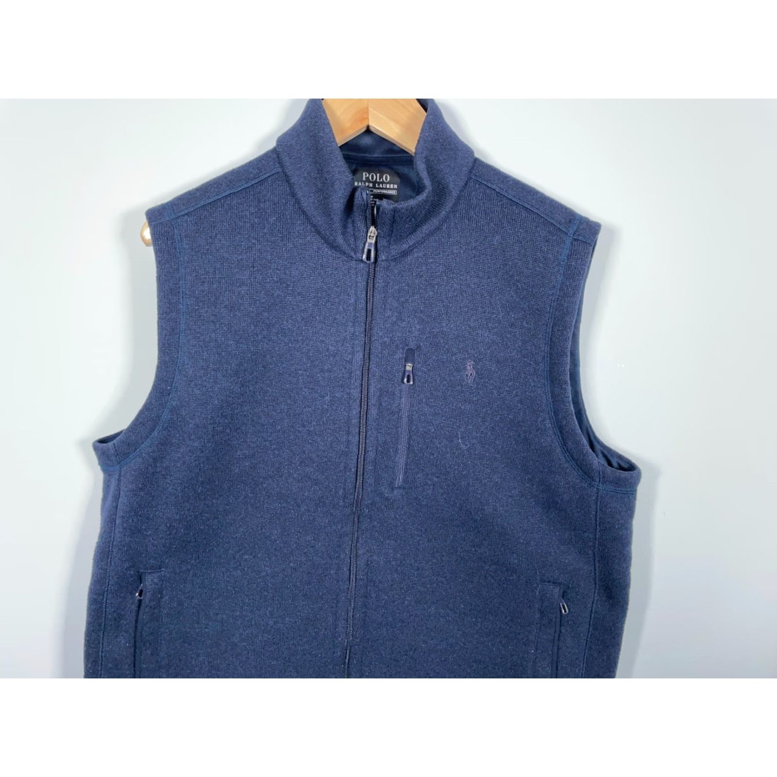 Polo Ralph Lauren Polo Ralph Lauren Performance Vest Fleece Zip Up Pockets Men XL Blue Dark Navy 90s Style Size US XL / EU 56 / 4 - 4 Thumbnail