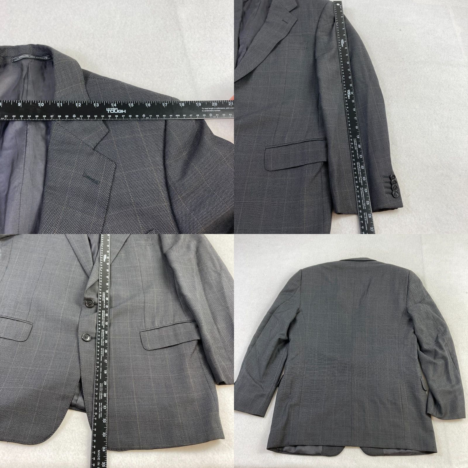Ermenegildo Zegna Ermenegildo Zegna Blazer Sport Coat Mens 40 Gray Wool Silk Check 2 Button Italy Size 40R - 9 Thumbnail