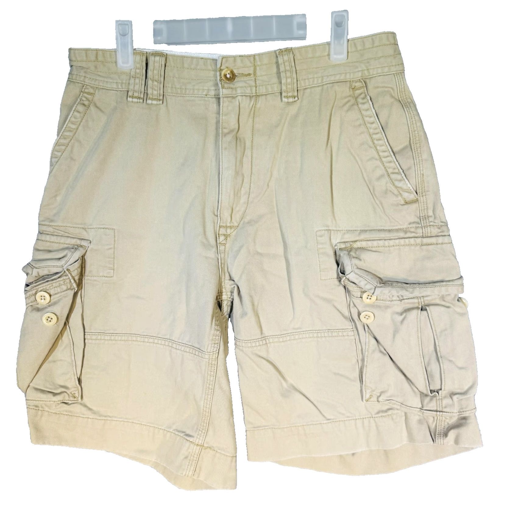 Polo Ralph Lauren Polo by Ralph Lauren Shorts Cargo Cotton Beige 11 Inseam Mens 32 Cargo Pockets Flat Front Zip Fly Classic Polo Chino Vintage? No (omit) Size US XS / EU 42 / 0 - 5 Thumbnail