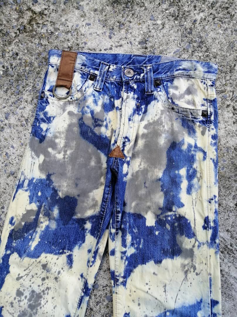 Designer Ayor Acid / Bleach Washed Denim Jeans Size US 31 - 7 Thumbnail