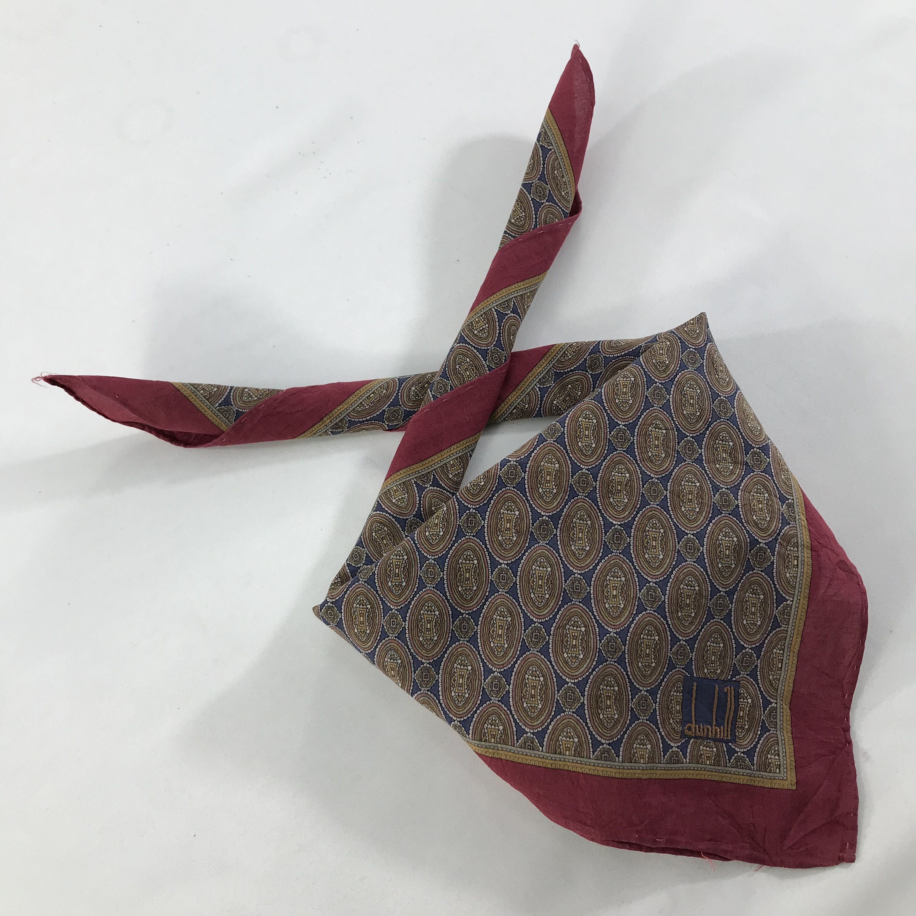 Alfred Dunhill × Vintage Dunhill Bandana / Handkerchief / Neckerchief - S1342 Size ONE SIZE - 4 Thumbnail