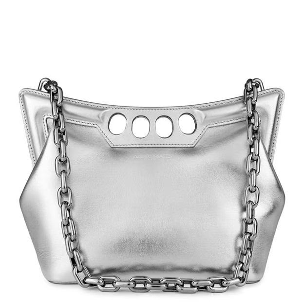 Alexander McQueen o1g2r1mq0824 Size: OS / The Peak Small Bag in Silver Size ONE SIZE - 1 Thumbnail