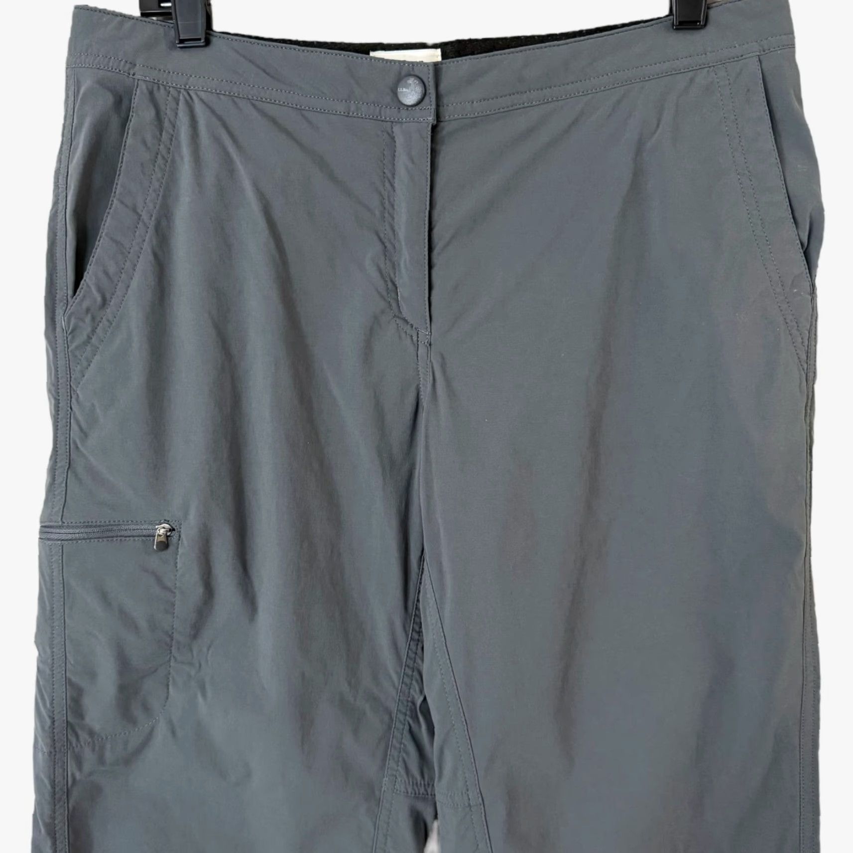 Vintage L.L. Bean Tropicwear Cargo Capri Pants Gray Women's 10 Hiking Trekking Outdoors Capri Pants Women Size 10 Gray Pockets Stretch Nylon Spandex Size 32" / US 10 / IT 46 - 5 Thumbnail