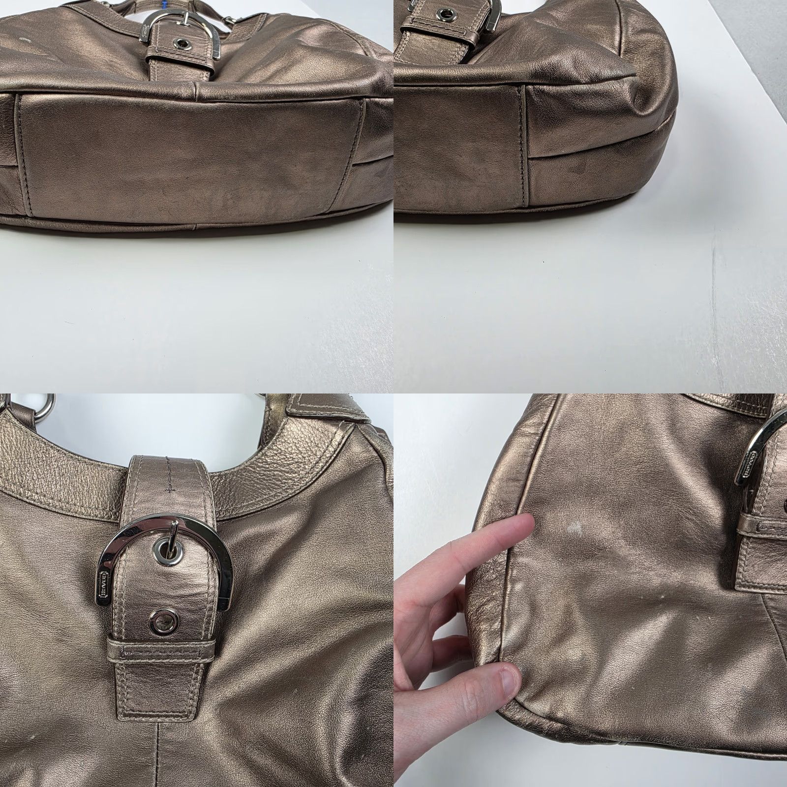 VINTAGE Coach Soho Bronze Leather Hobo Buckle Purse Shoulder Bag 