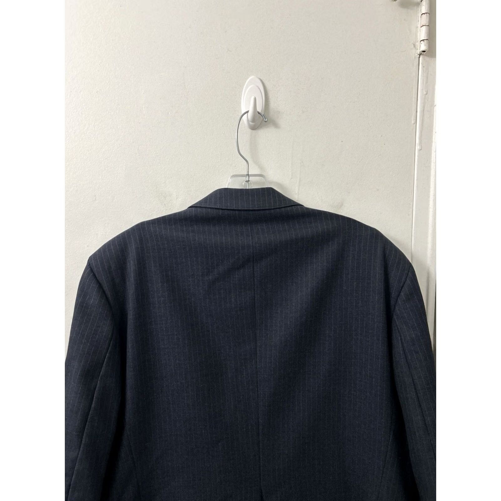 Vintage VINTAGE Alexander Shields Blazer Mens 43S Navy Pinstripe 100% Wool Sport Coat Jacket Size 46R - 7 Thumbnail