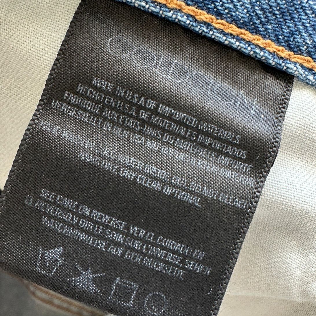 GOLDSIGN Goldsign Med Lt Wash Straight Leg Button Fly Denim Jeans 31 Size 31" - 14 Thumbnail