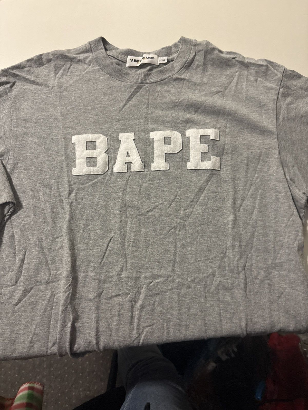 Bape A Bathing Ape “BAPE” Arch Logo Tee – Grey, Large Size US L / EU 52-54 / 3 - 1 Thumbnail