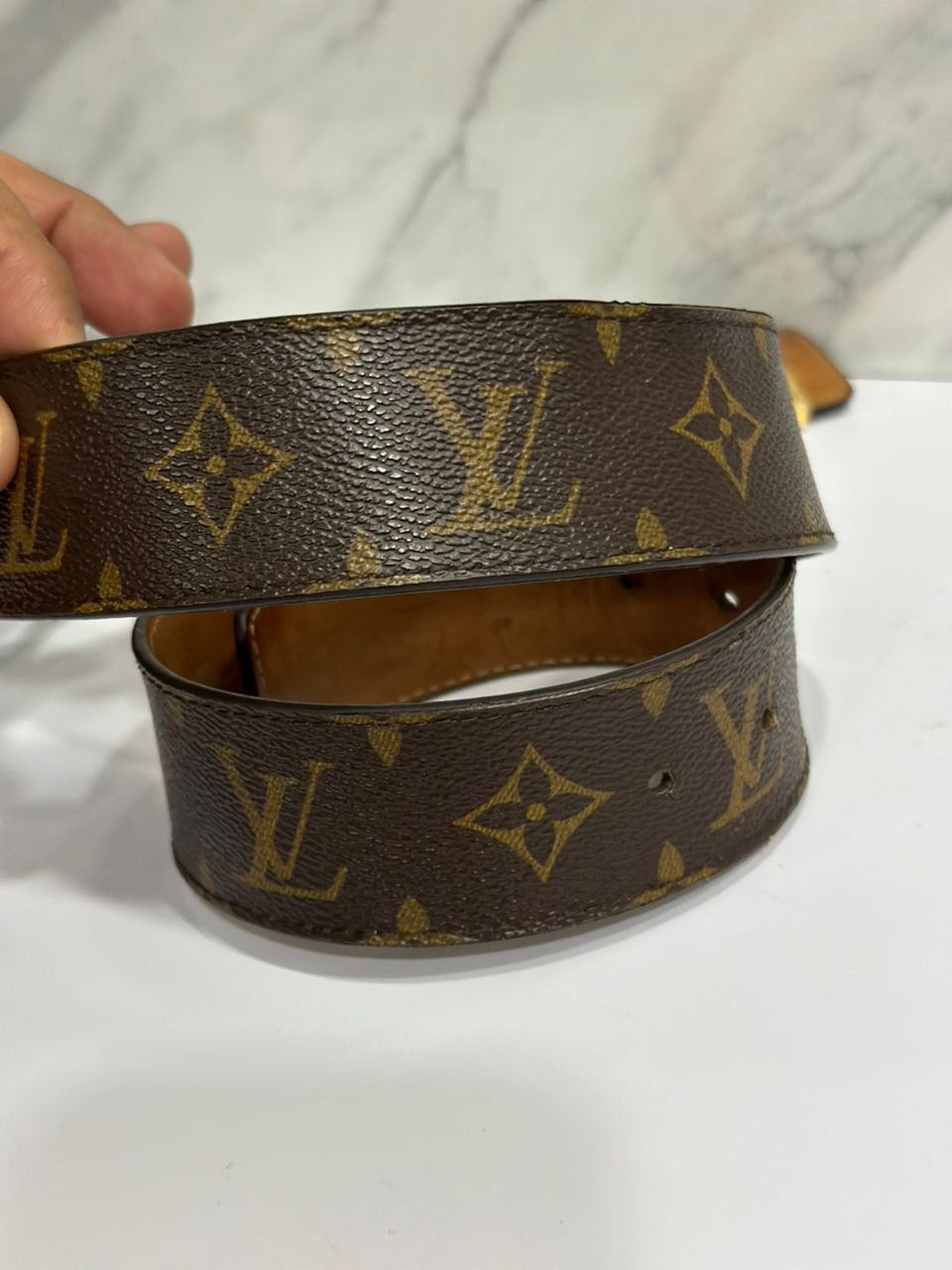 Louis Vuitton Authentic Louis Vuitton Monogram Belt 85/34 DEFECTED Size ONE SIZE - 4 Thumbnail