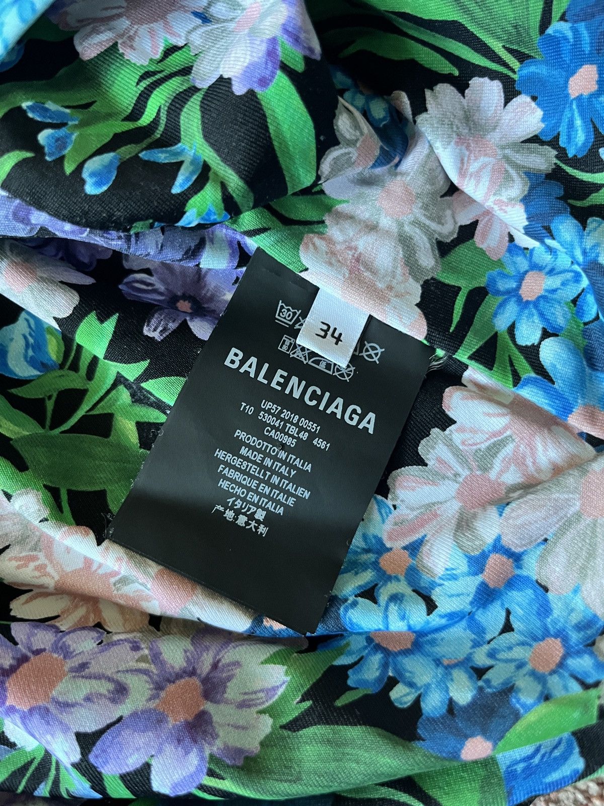 Balenciaga 2018 Balenciaga Floral Print Stretch Top Size M / US 6-8 / IT 42-44 - 4 Thumbnail