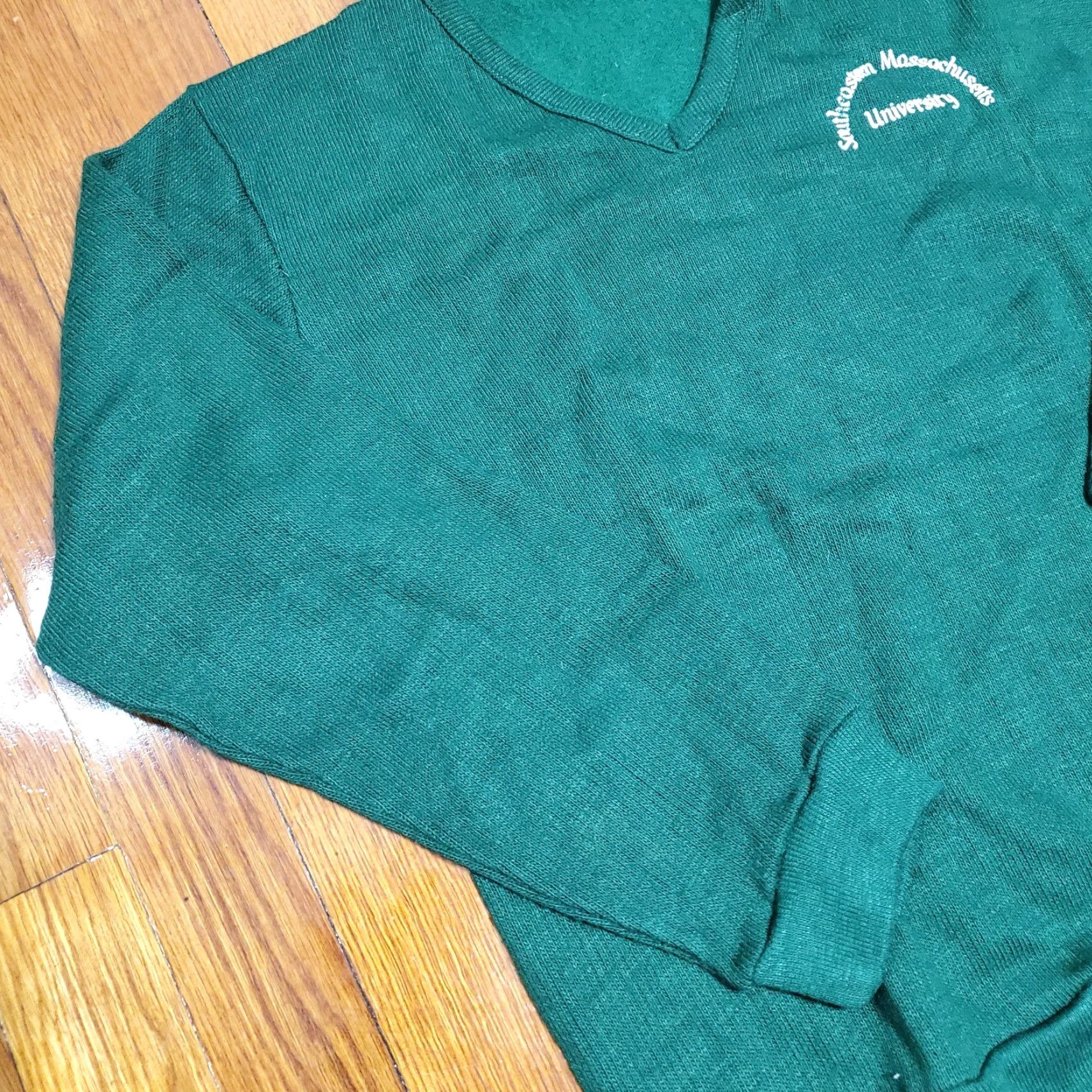 Vintage VINTAGE Artex University Sweater V-Neck Green size M Regular Knit Pullover Logo Graphic Print Men’s Size US M / EU 48-50 / 2 - 2 Thumbnail