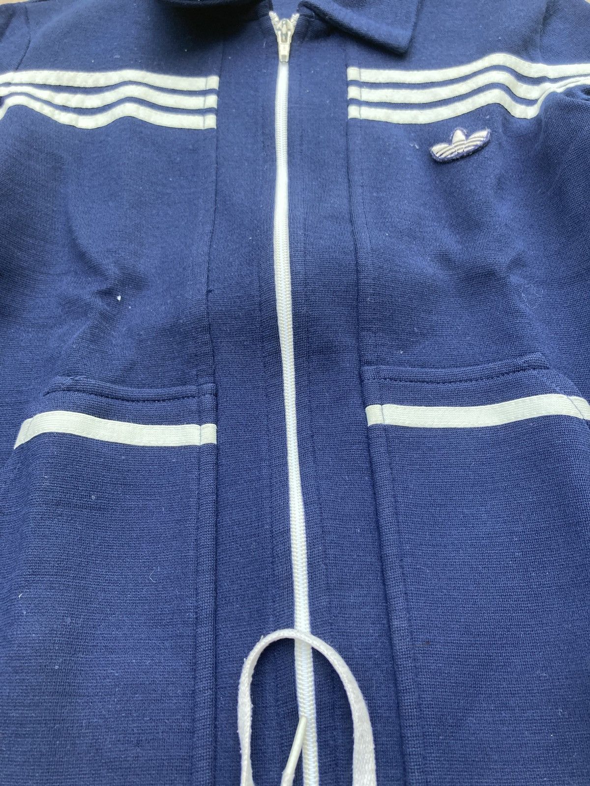 Vintage Vintage 1970s Adidas Schwann Track Top Dark Blue Jackets Size US XS / EU 42 / 0 - 4 Thumbnail