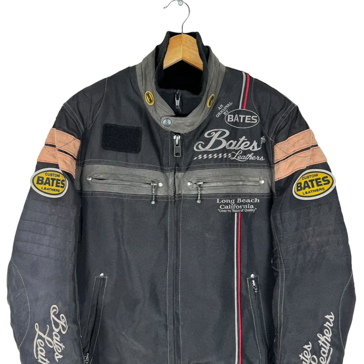 Bates Hats ❄️BATES LONG BEACH RACING BIKERS JACKET Size US L / EU 52-54 / 3 - 2 Thumbnail