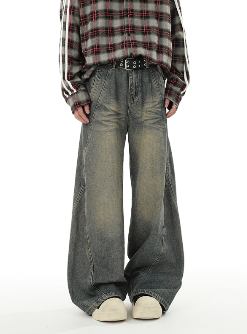 Japanese Brand Street hip-hop water stitching all-match distressed jeans Size US 32 / EU 48 - 4 Thumbnail