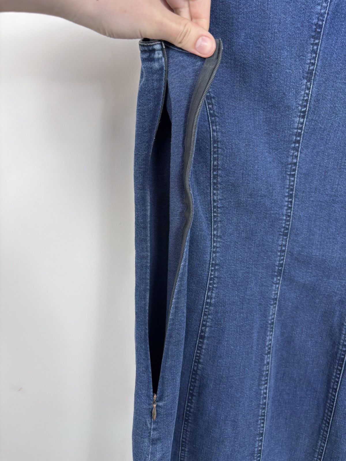 Trussardi Trussardi Jeans Women’s Italian Luxury Blue Denim Dress Size L / US 10 / IT 46 - 16 Thumbnail