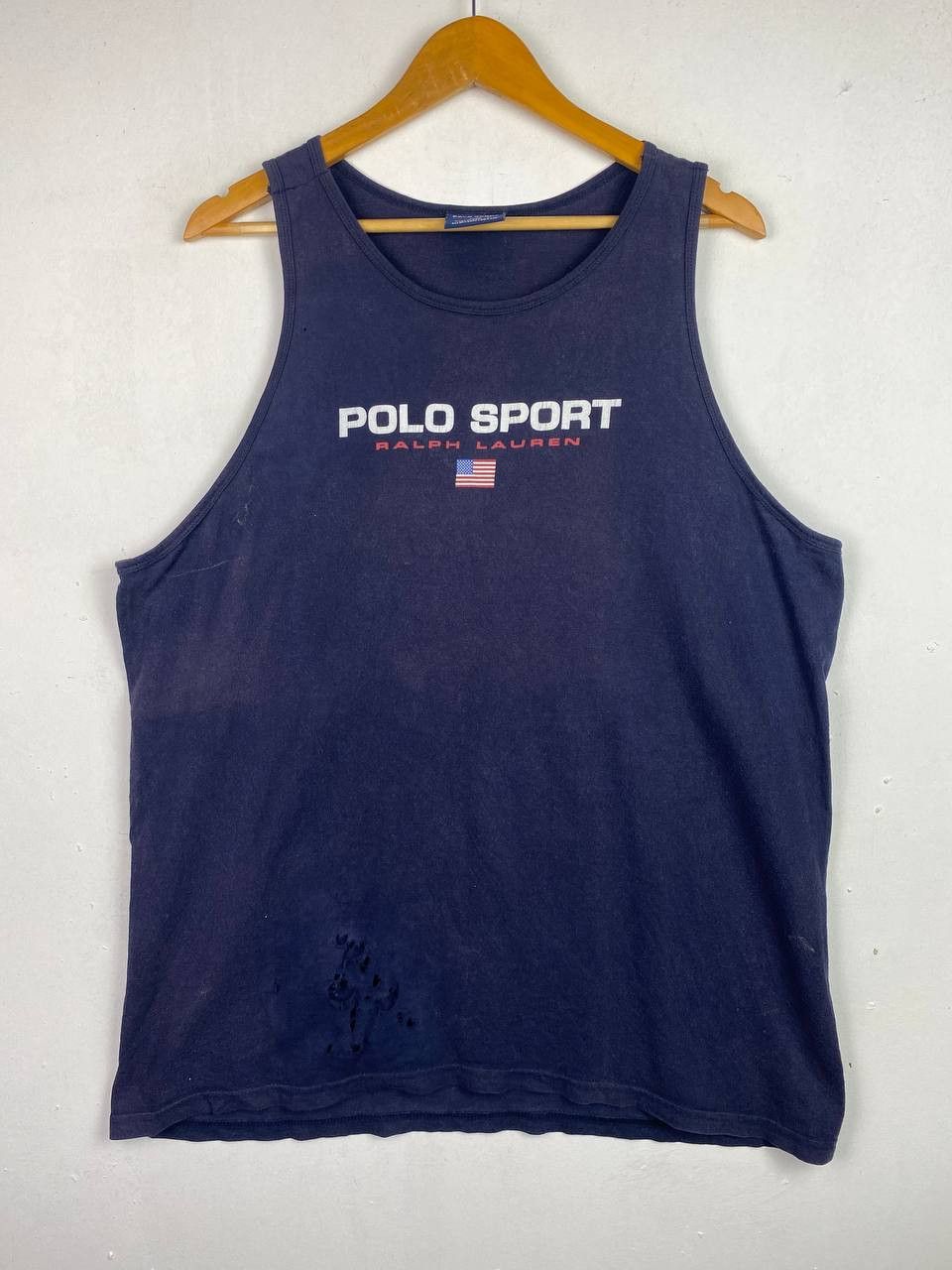 Polo Ralph Lauren vintage polo sport ralph lauren singlet distressed Size US XL / EU 56 / 4 - 1 Thumbnail