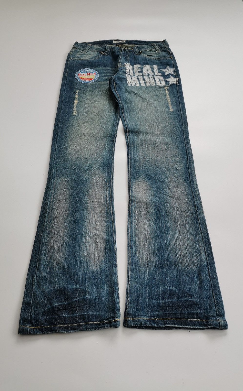 Japanese Brand Real Mind Japan Fxckin Print Bootcut Jeans Size US 30 / EU 46 - 1 Thumbnail