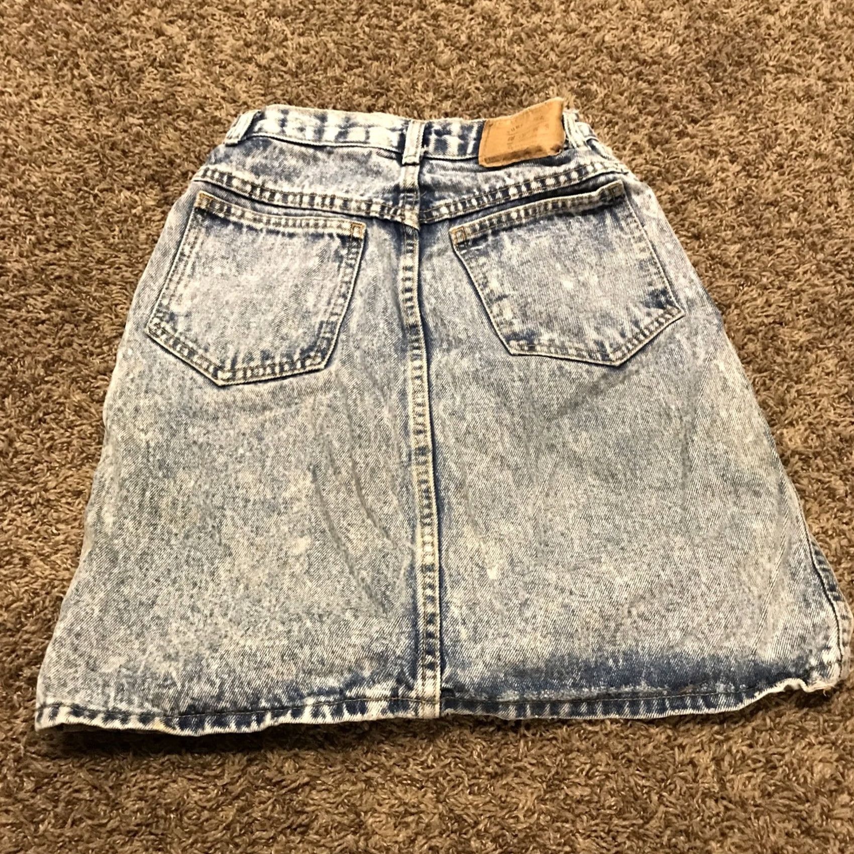 Denime VINTAGE Palmettos Juniors 5 Cotton Denim Jeans Skirt Knee Length Blue USA Straight & Pencil Womens Size 27" / US 4 / IT 40 - 5 Thumbnail